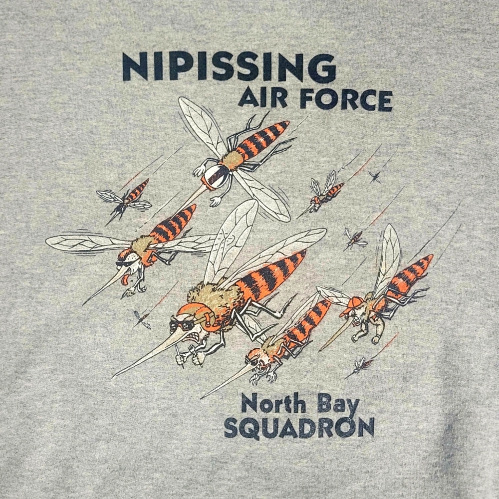 Nipissing Air Force Mosquito Sweatshirt XL Canadian Humour Crewneck Gildan